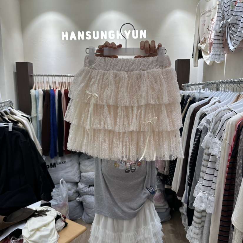 HANSUNGHYUN韓國直郵女士新款休閑推薦時尚真品熱賣裙褲蕾絲HANSUNGHYUN裙褲