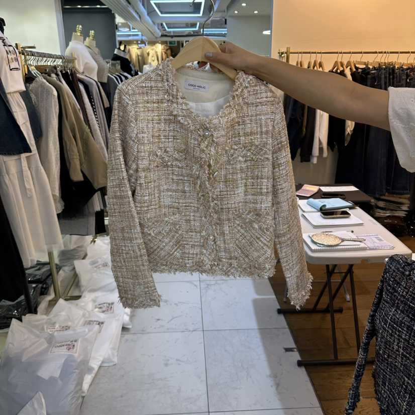 COCO HOLIC東大門實拍女裝新品真品熱賣人氣休閑夾克粗花呢COCO HOLIC夾克