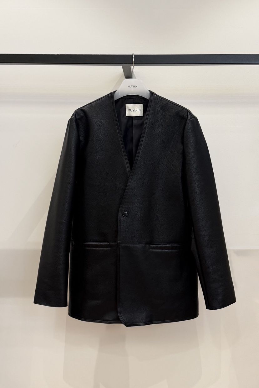 MUYBIEN東大門實拍女裝新品時尚休閑推薦人氣真品熱賣皮衣MUYBIEN皮衣