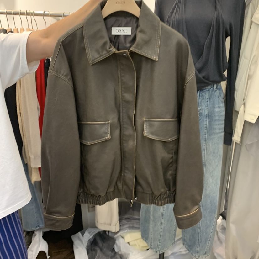 ORRD東大門直郵女裝新款時尚休閑熱賣人氣真品推薦皮衣皮革ORRD皮衣