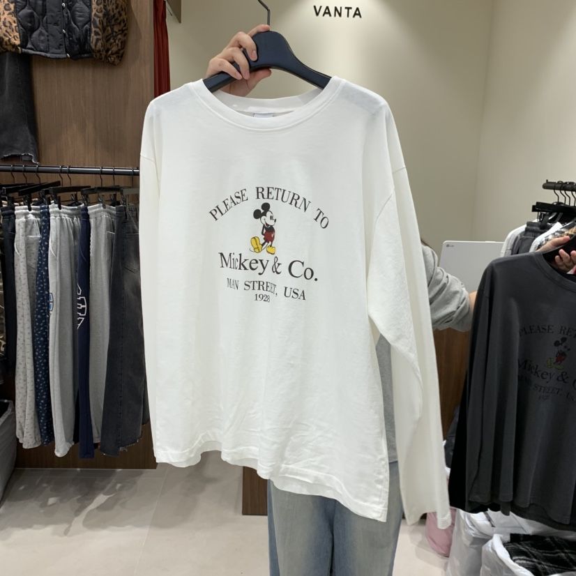 VANTA東大門實拍女士新品休閑人氣推薦時尚真品長袖T恤米奇VANTA長袖T恤