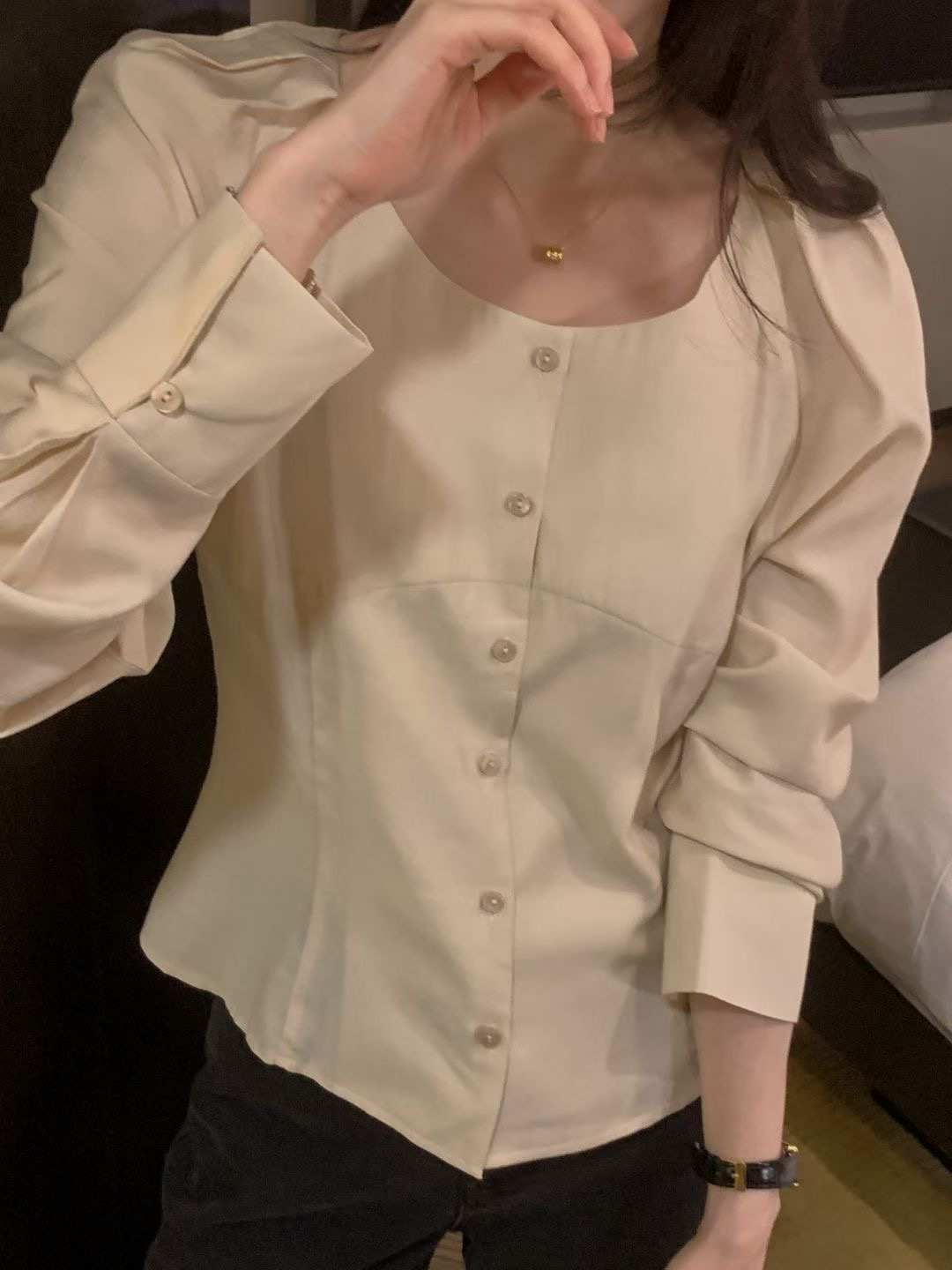 OSRO韓國代購女裝新品人氣休閑時尚真品推薦熱賣襯衫蕾絲衫OSRO襯衫/蕾絲衫