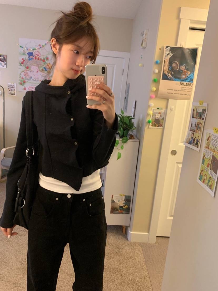 ROOOF東大門實拍女士新款熱賣時尚推薦人氣真品衛衣褶皺開衫ROOOF衛衣