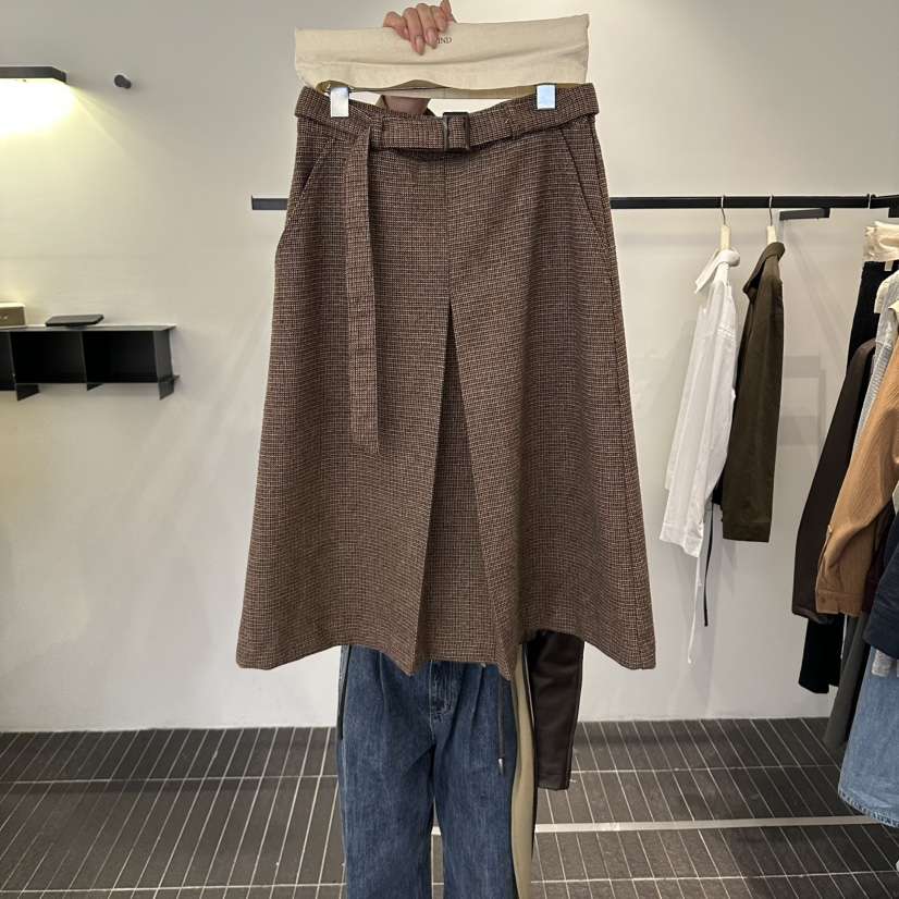 FIND-P韓國直郵女裝新品熱賣推薦真品半身裙中短裙含腰帶FIND-P半身裙/中短裙
