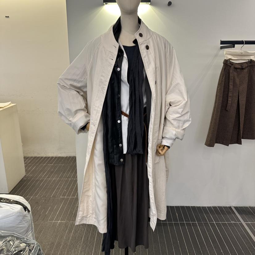FIND-P韓國直郵女裝新款時尚推薦真品熱賣人氣休閑長款風衣FIND-P長款風衣