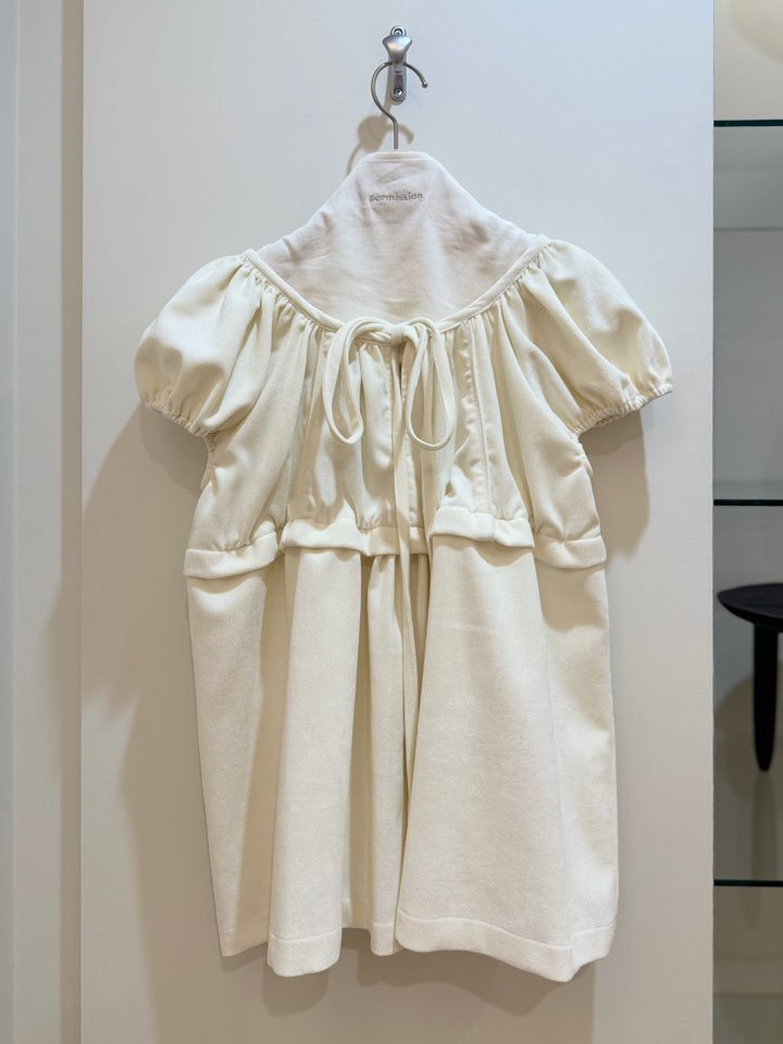 PERMISSION韓國直郵女士新品時尚推薦真品襯衫蕾絲衫V領褶皺PERMISSION襯衫/蕾絲衫