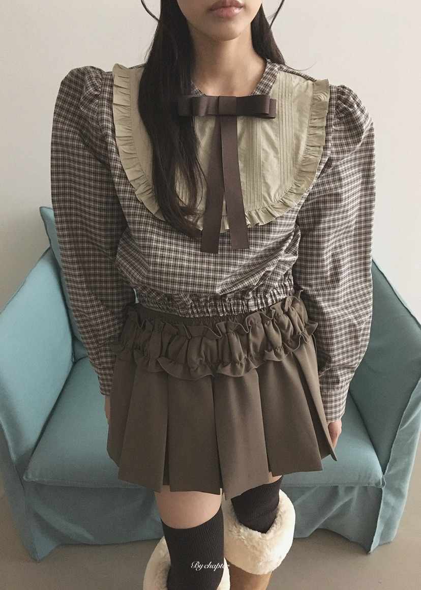 BY CHAPTER東大門代購女士新款人氣真品休閑襯衫蕾絲衫緞帶BY Chapter襯衫/蕾絲衫