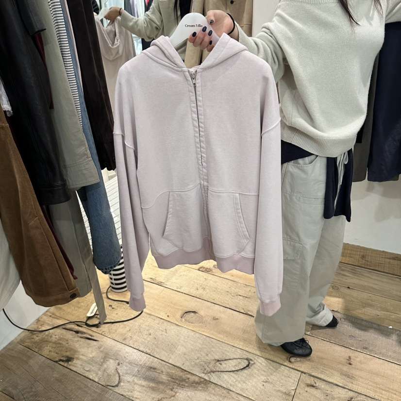 CREAM VILLA韓國直郵女裝新品休閑衛衣拉鏈連帽衫抓絨CREAM VILLA衛衣