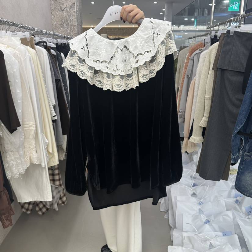 GLASS韓國直郵女士新款真品熱賣人氣休閑時尚推薦連衣裙絲絨GLASS連衣裙