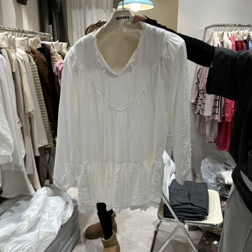 MIENNE韓國代購女裝新品真品休閑熱賣推薦時尚襯衫蕾絲衫MIENNE襯衫/蕾絲衫