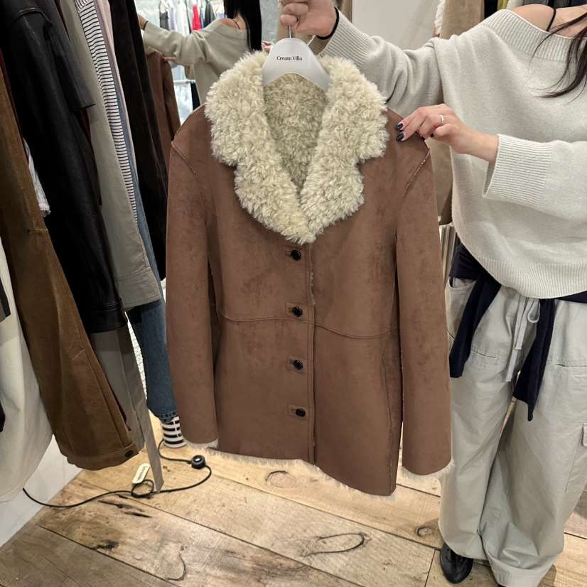 CREAM VILLA東大門實拍女士新品人氣短款大衣CREAM VILLA短款大衣