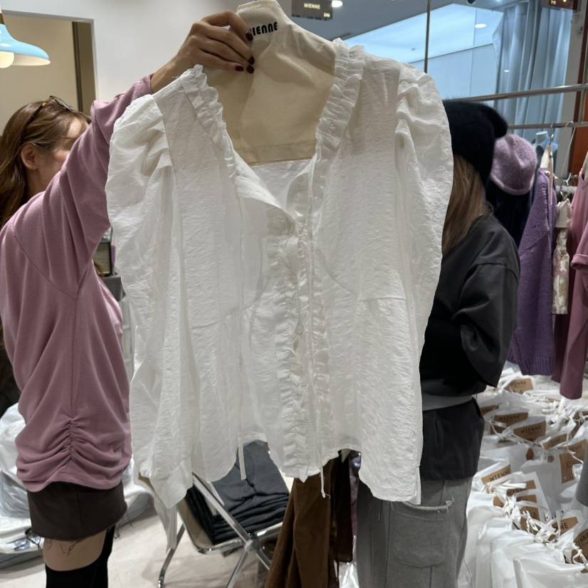 MIENNE東大門實拍女裝新品休閑推薦人氣熱賣真品襯衫蕾絲衫MIENNE襯衫/蕾絲衫