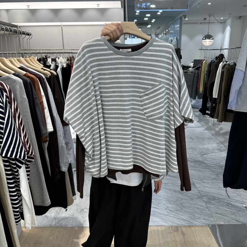 REVE-L東大門代購女裝新品熱賣時尚人氣真品長袖T恤條紋REVE-L長袖T恤
