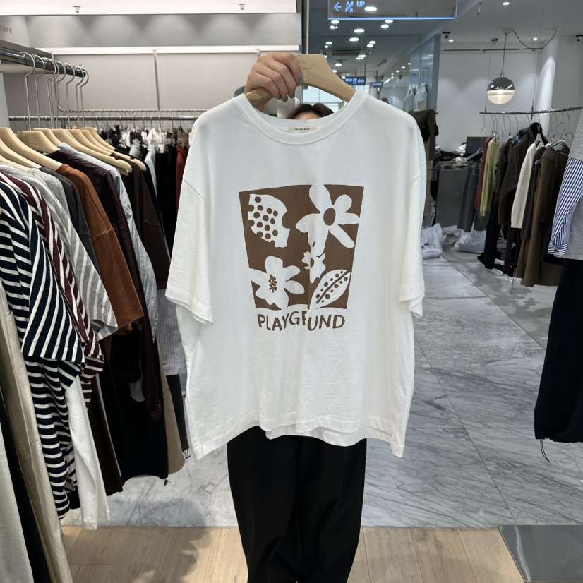 REVE-L韓國直郵女士新品人氣時尚真品休閑推薦熱賣T恤印花REVE-LT恤
