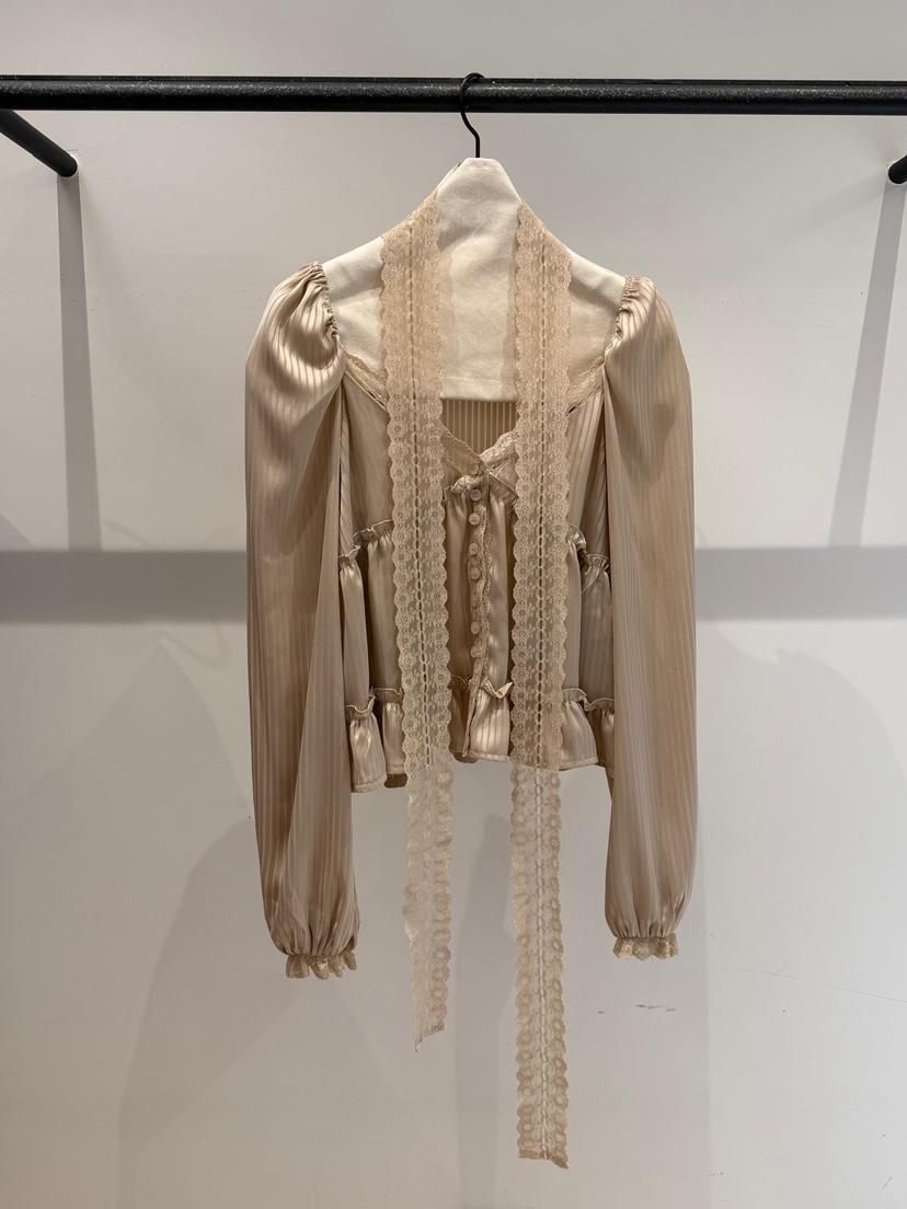 LOVE PULL東大門實拍女裝新品熱賣休閑襯衫蕾絲衫含脖帶LOVE PULL襯衫/蕾絲衫