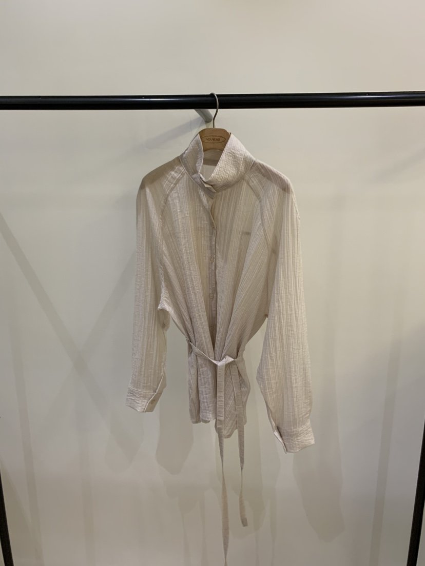 NOUVEAU東大門實拍女裝新品推薦真品熱賣襯衫蕾絲衫含繩高領NOUVEAU襯衫/蕾絲衫