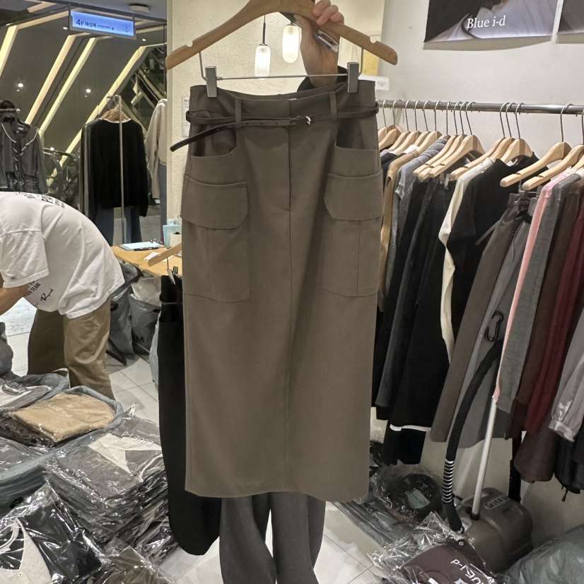 BLUEI-D/N SHARP東大門代購女裝新款休閑長裙不含腰帶Blue i-d/N SHARP長裙