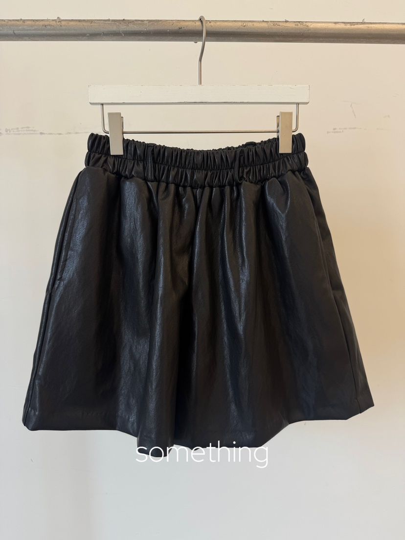 SOMETHING-L/FANCY韓國代購女士新品人氣推薦休閑短褲皮革SOMETHING-L/FANCY短褲