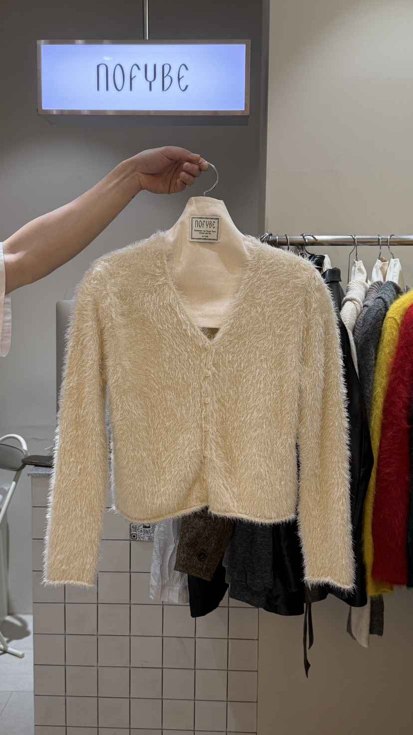 NOFYBE東大門代購女裝新品人氣真品休閑推薦開衫貂皮開衫NOFYBE開衫