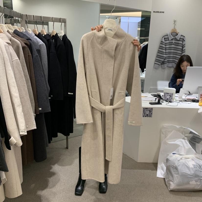 MADELEINE東大門實拍女裝新款時尚人氣中長款大衣含腰帶羊絨MADELEINE中長款大衣