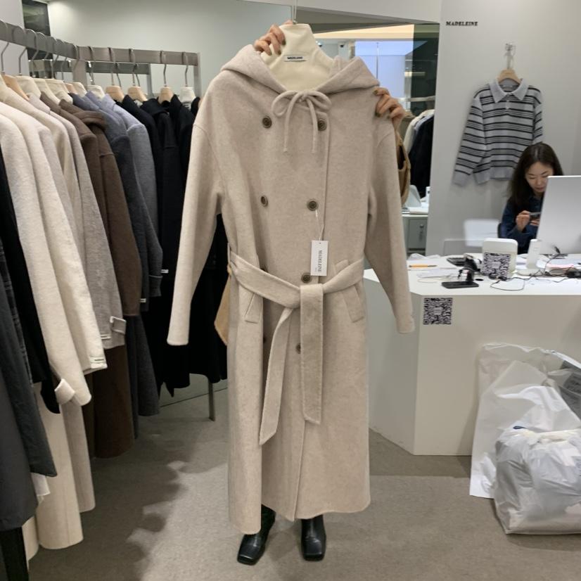 MADELEINE東大門直郵女裝新款休閑熱賣中長款大衣含腰帶羊絨MADELEINE中長款大衣