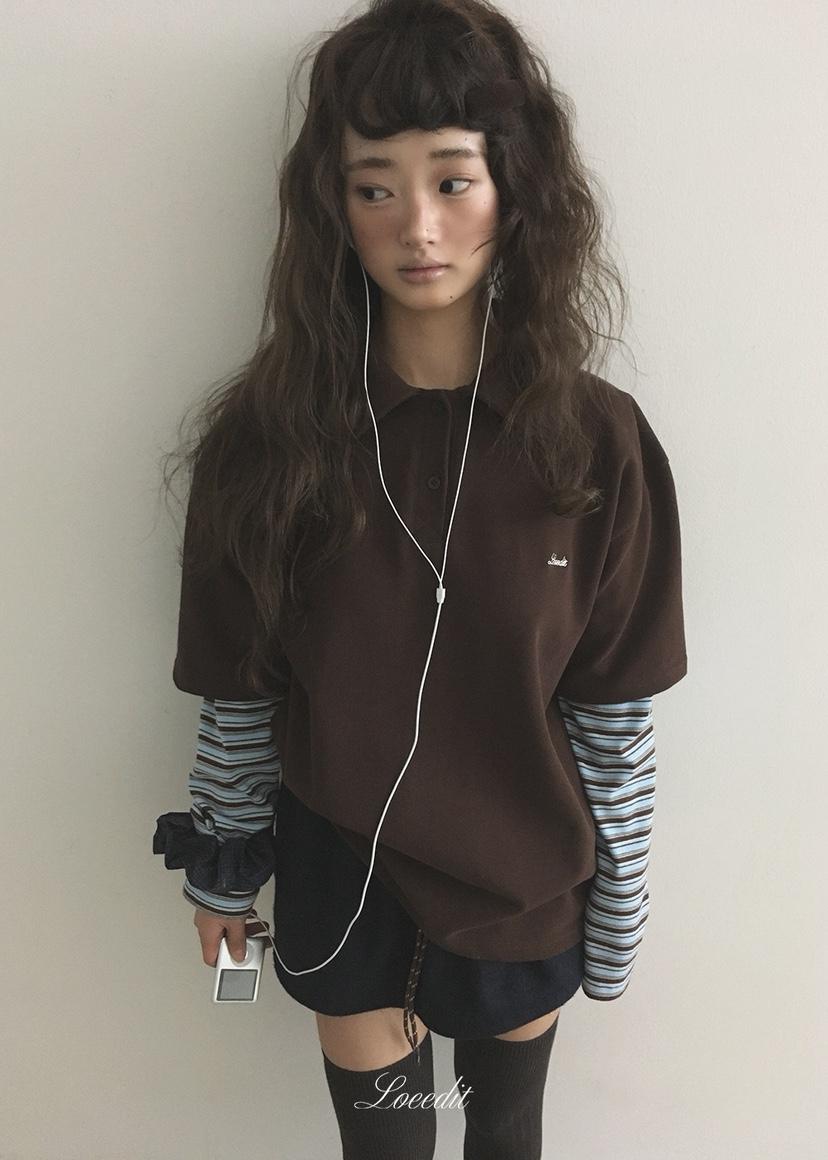 LOEEDIT韓國直郵女士新品時尚推薦休閑熱賣真品人氣長袖T恤LOEEDIT長袖T恤