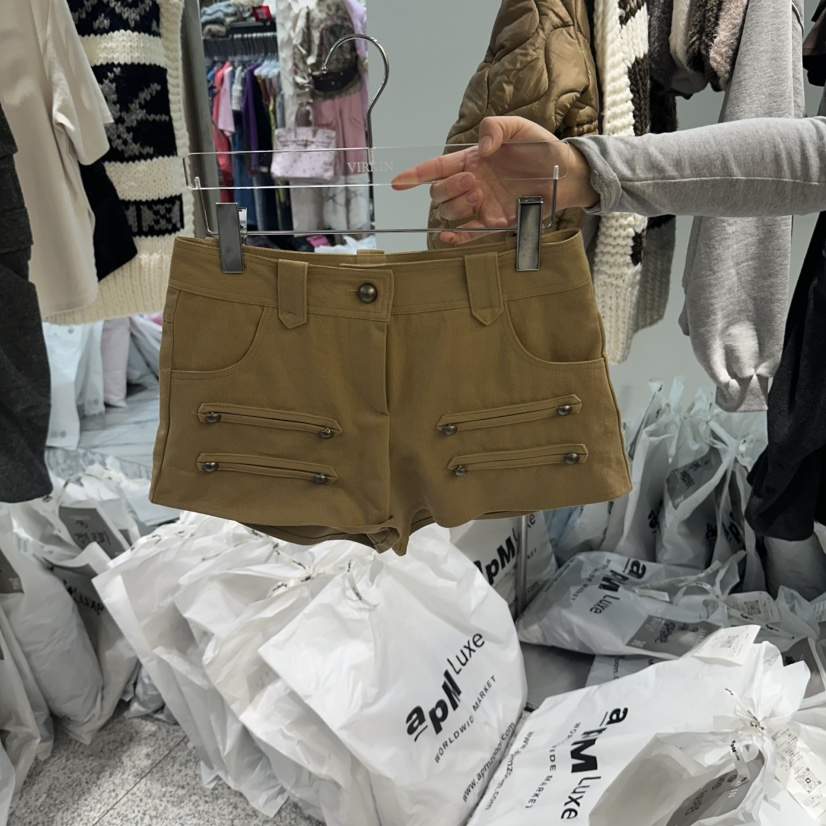 VIRKIN東大門代購女裝新品推薦休閑熱賣時尚真品短褲紐扣VIRKIN短褲