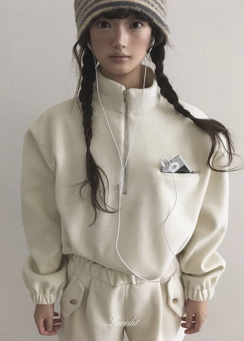 LOEEDIT韓國代購女士新款推薦熱賣時尚真品休閑衛衣半拉鏈LOEEDIT衛衣