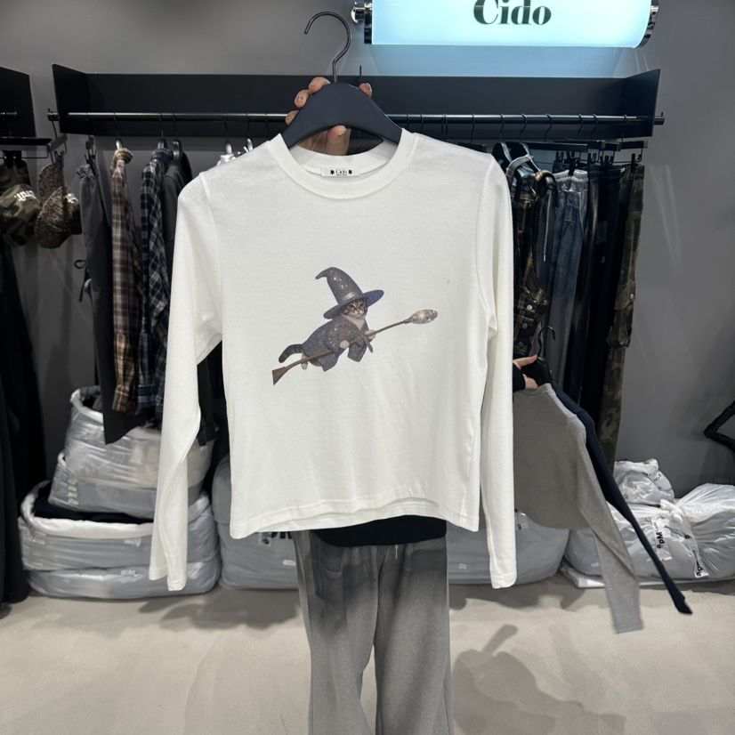 CIDO韓國代購女裝新品休閑真品推薦人氣熱賣時尚長袖T恤Cido長袖T恤