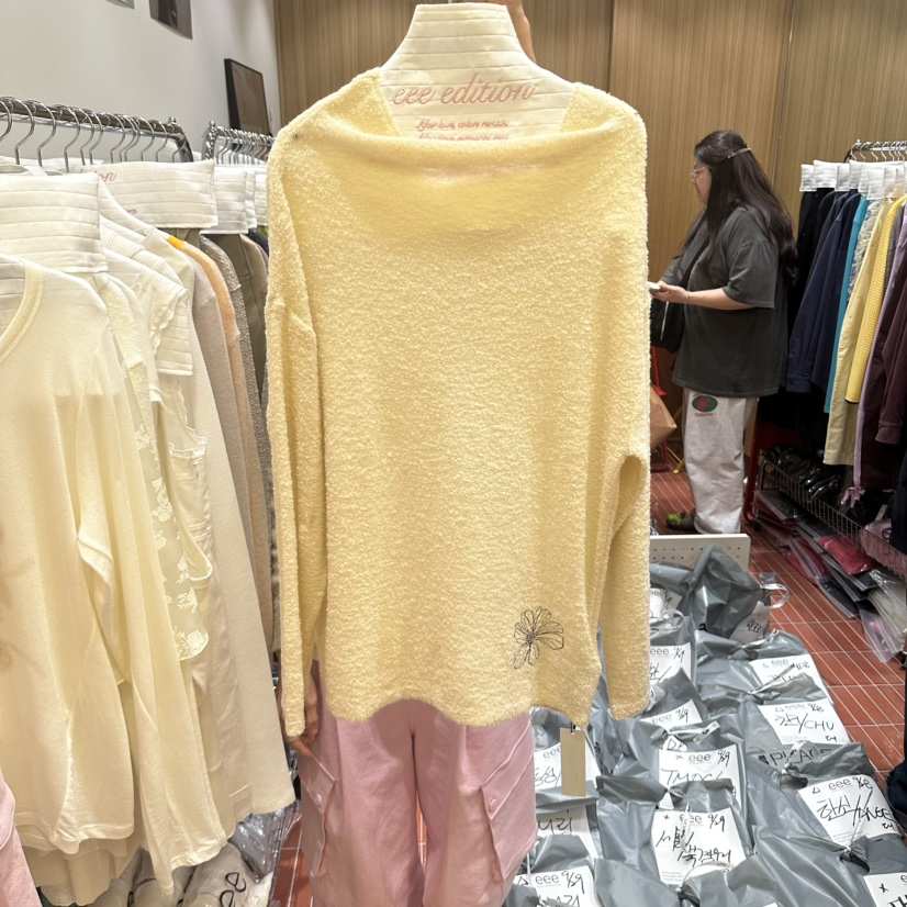 EEE韓國直郵女士新品真品人氣推薦時尚熱賣休閑針織衫不對稱EEE針織衫