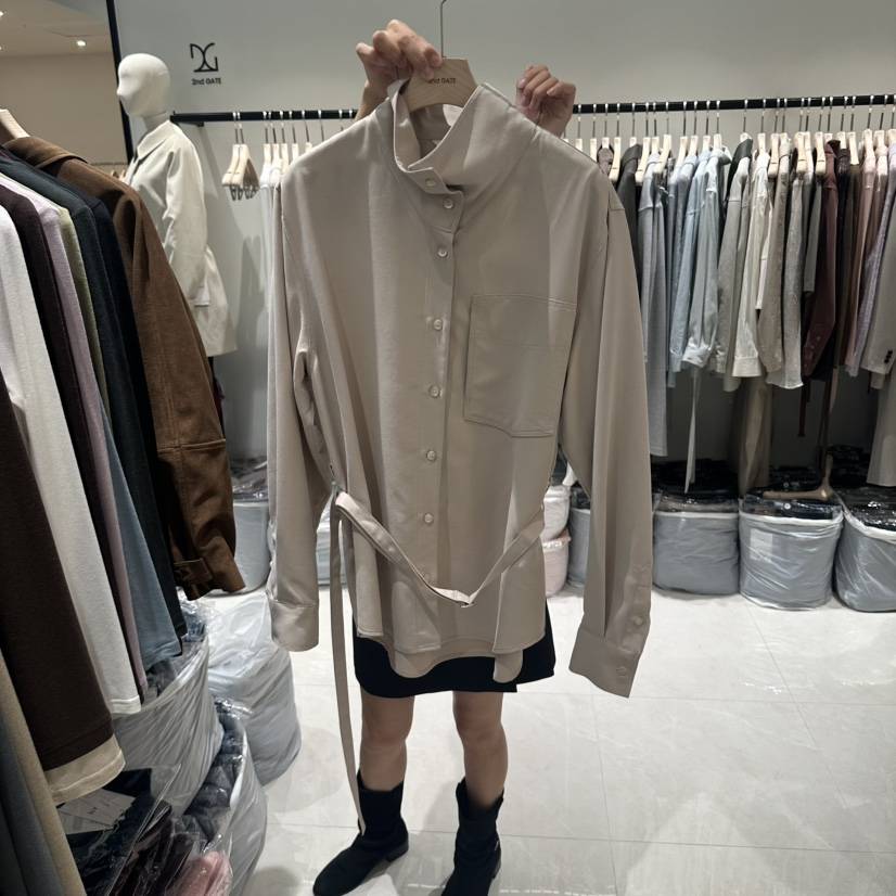 2ND GATE韓國直郵女裝新品休閑熱賣人氣襯衫蕾絲衫含腰帶2ND GATE襯衫/蕾絲衫