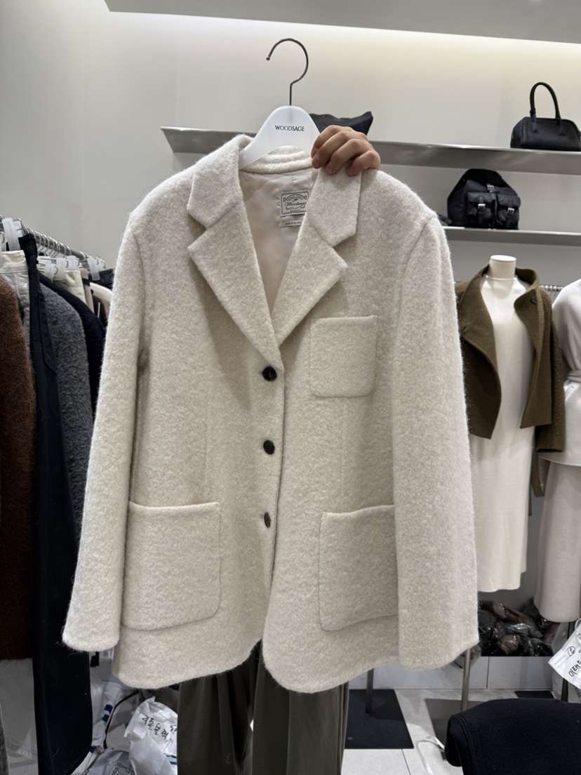 WOOD SAGE韓國直郵女裝新款真品熱賣人氣夾克羊駝毛羽絨服WOOD SAGE夾克
