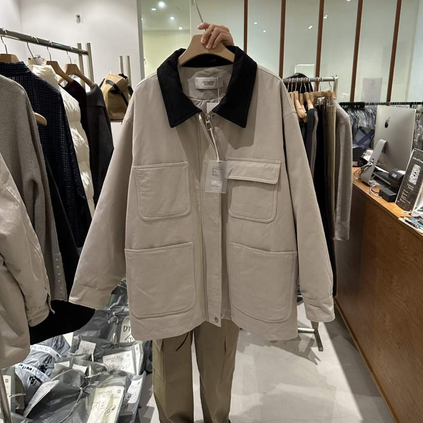 ANDMORE BUTTON東大門直郵女士新品推薦時尚夾克撞色絎縫ANDMORE BUTTON夾克