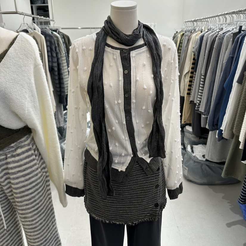 ANDE東大門代購女士新品時尚人氣真品熱賣開衫含圍巾開衫ANDE開衫