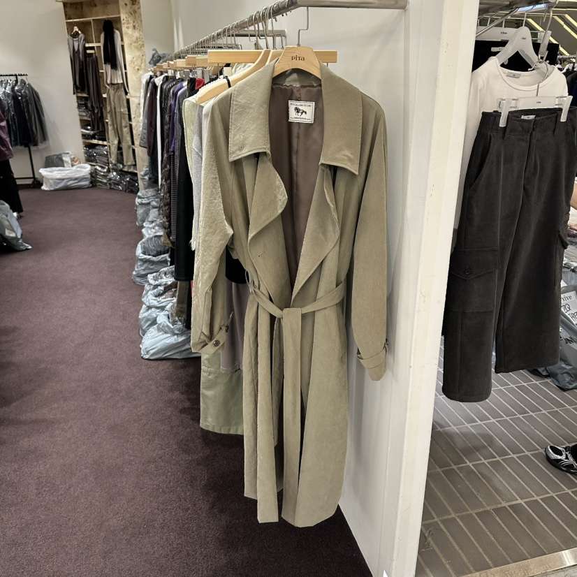 PITA/THEVERLIN東大門實拍女士新品時尚人氣長款風衣含腰帶PITA/THEVERLIN長款風衣