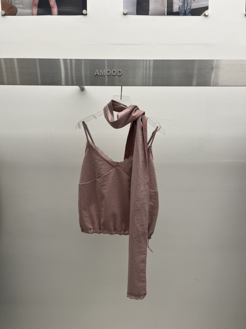 AMOOD韓國直郵女士新款人氣熱賣休閑時尚吊帶背心含圍巾無袖AMOOD吊帶/背心