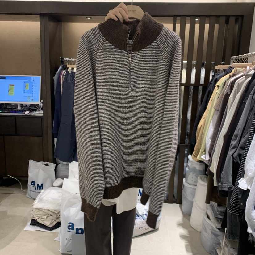 RAWROW韓國代購女裝新品推薦休閑熱賣時尚人氣真品毛衣拉鏈RAWROW毛衣
