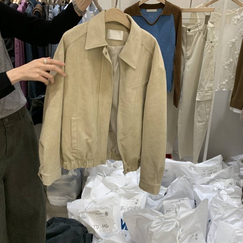 IFU HOUSE韓國代購女裝新品真品推薦人氣熱賣夾克絨面革IFU HOUSE夾克