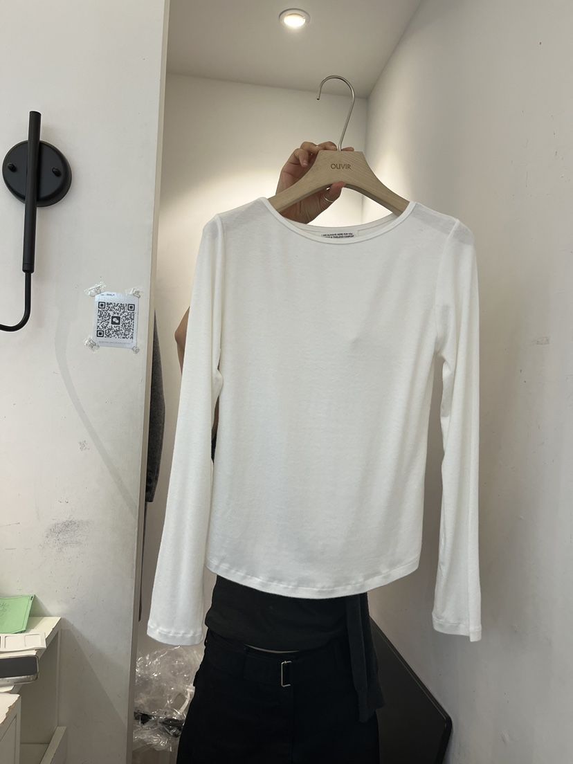 OUVIR東大門實拍女裝新品時尚熱賣推薦真品長袖T恤船領磨毛O.V.R/OUVIR長袖T恤
