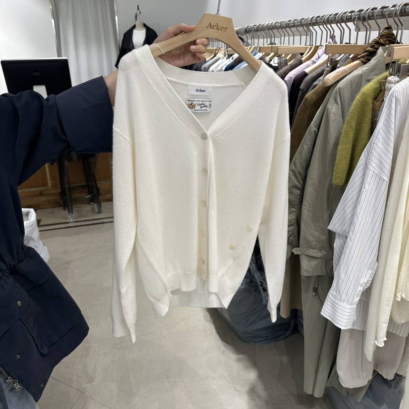 ACKER東大門代購女士新款人氣熱賣開衫美利奴羊毛V領開衫Acker開衫