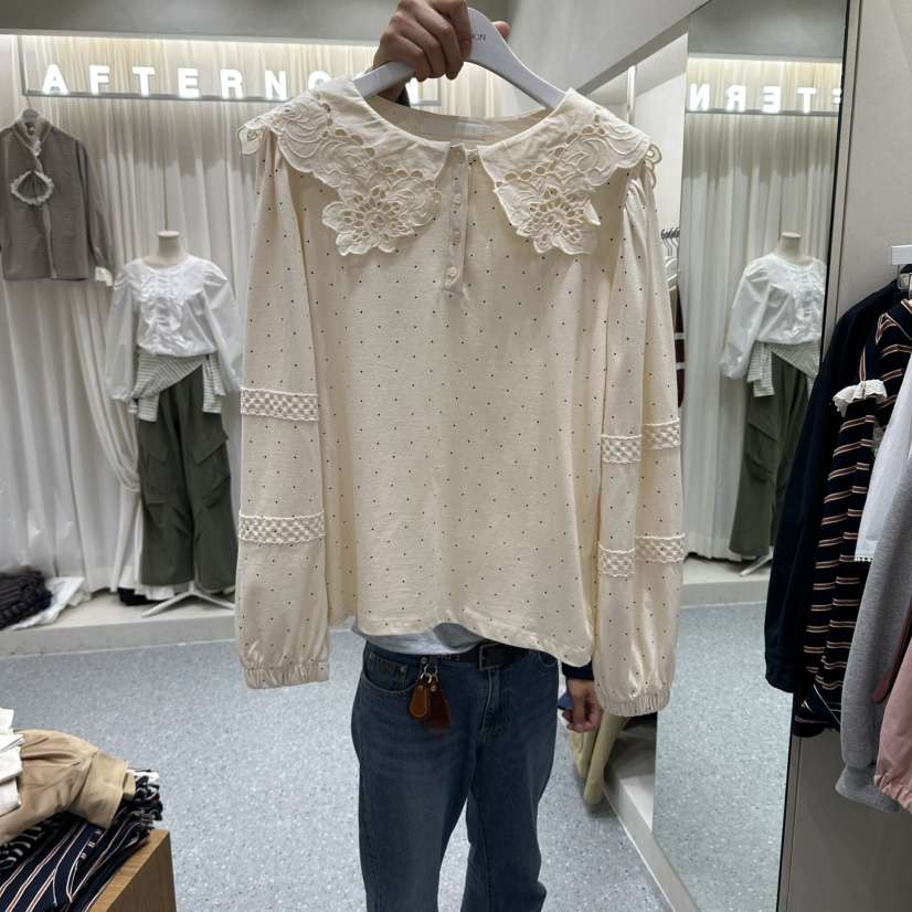 AFTERNOON韓國直郵女士新品時尚真品推薦休閑人氣襯衫蕾絲衫AFTERNOON襯衫/蕾絲衫