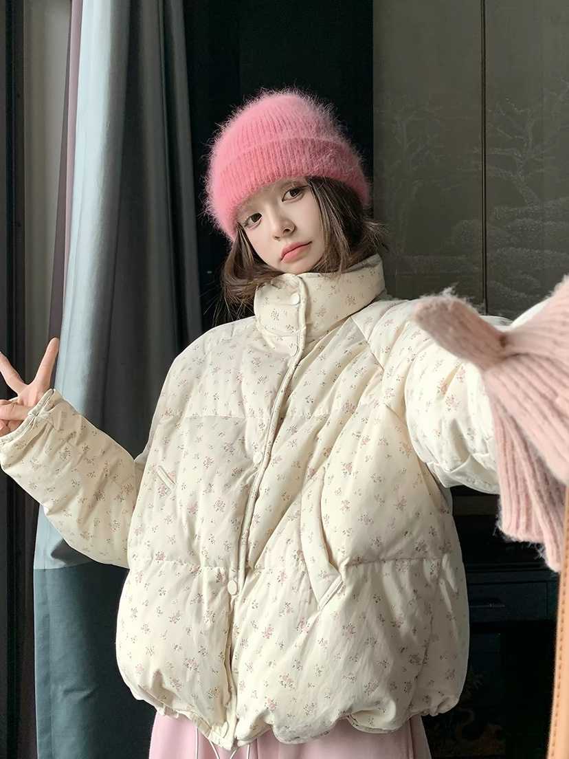 LALASWEET東大門實拍女裝新品職業人氣短款棉服羽絨服花朵LALASWEET短款棉服