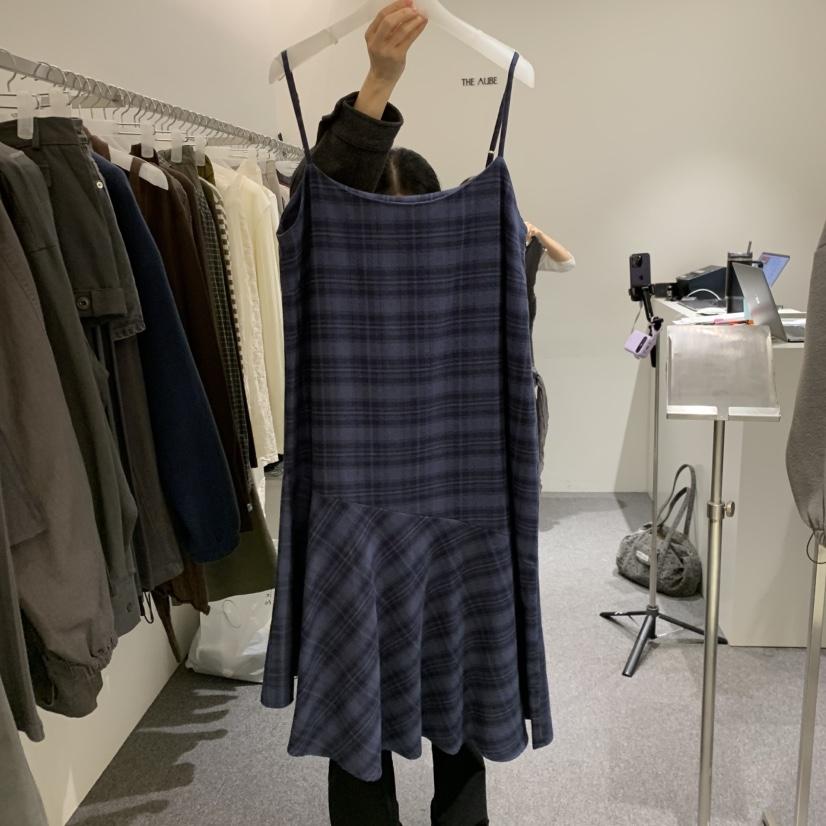 AUBE韓國代購女士新品推薦人氣時尚休閑熱賣連衣裙OPS可調節THE AUBE連衣裙