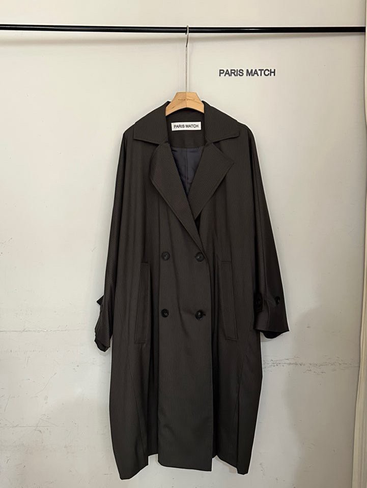 PARIS MATCH韓國代購女裝新款休閑真品推薦人氣長款風衣PARIS MATCH長款風衣