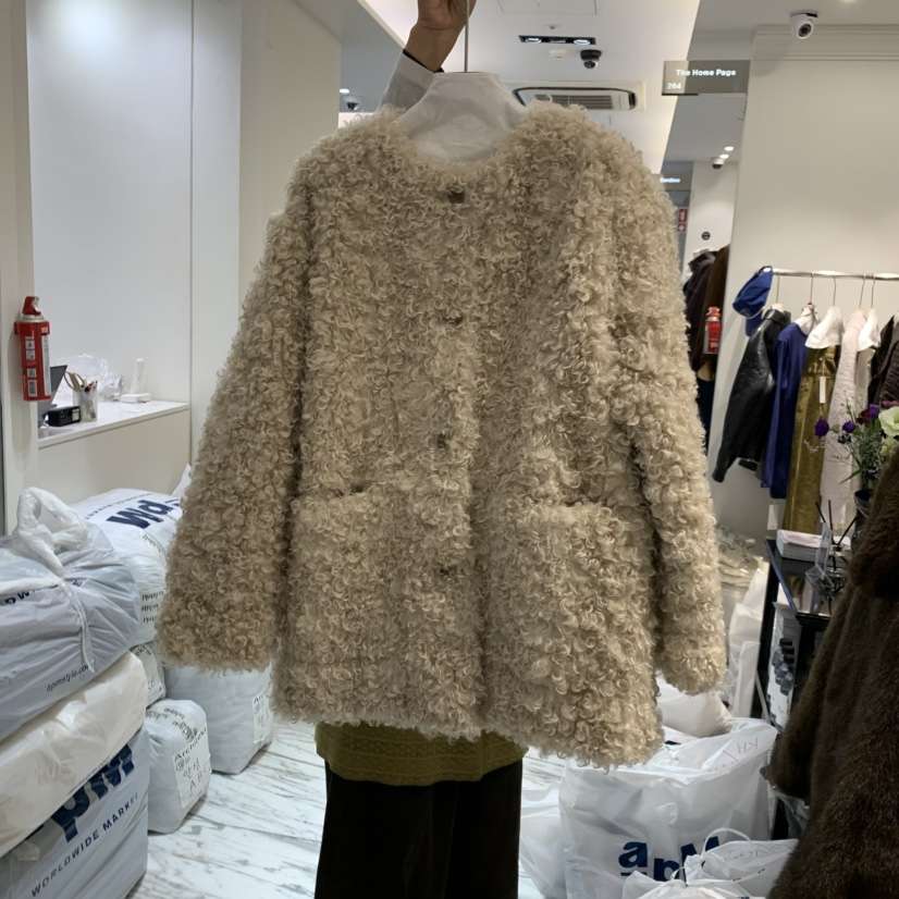 THE HOME PAGE韓國代購女士新款時尚人氣推薦休閑短款大衣THE HOME PAGE短款大衣