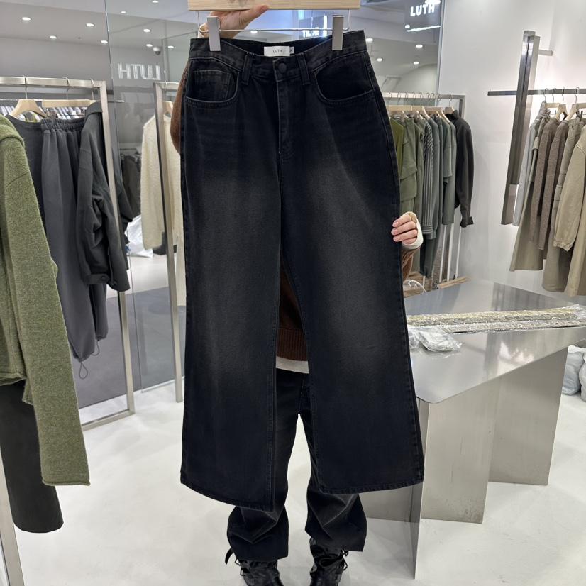 LUTH東大門代購女裝新品時尚熱賣真品人氣休閑牛仔褲黑色LUTH牛仔褲