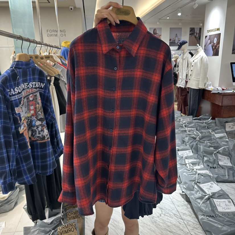 FORMING-P東大門直郵女裝新款時尚人氣真品襯衫蕾絲衫格紋FORMING-P襯衫/蕾絲衫