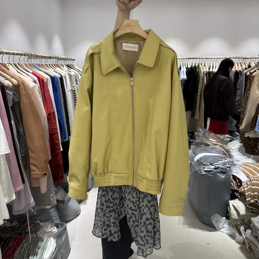 CONNAUGHT/DAILYJUD韓國直郵女士新品真品休閑皮衣生態皮革CONNAUGHT/DAILYJUD皮衣