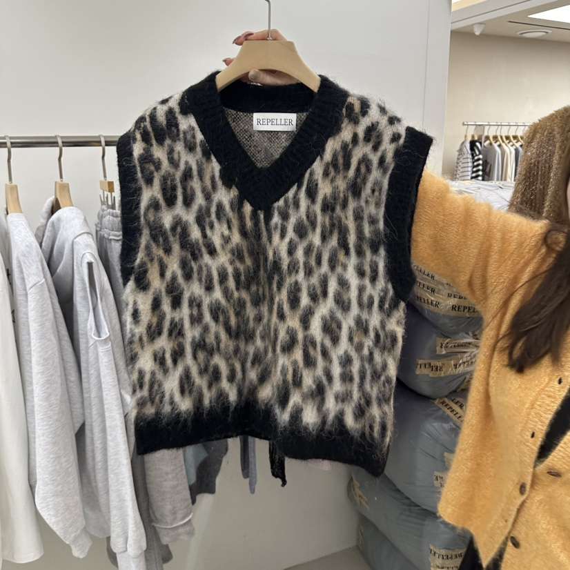 REPELLER東大門代購女裝新品推薦人氣時尚吊帶背心羊駝豹紋REPELLER吊帶/背心