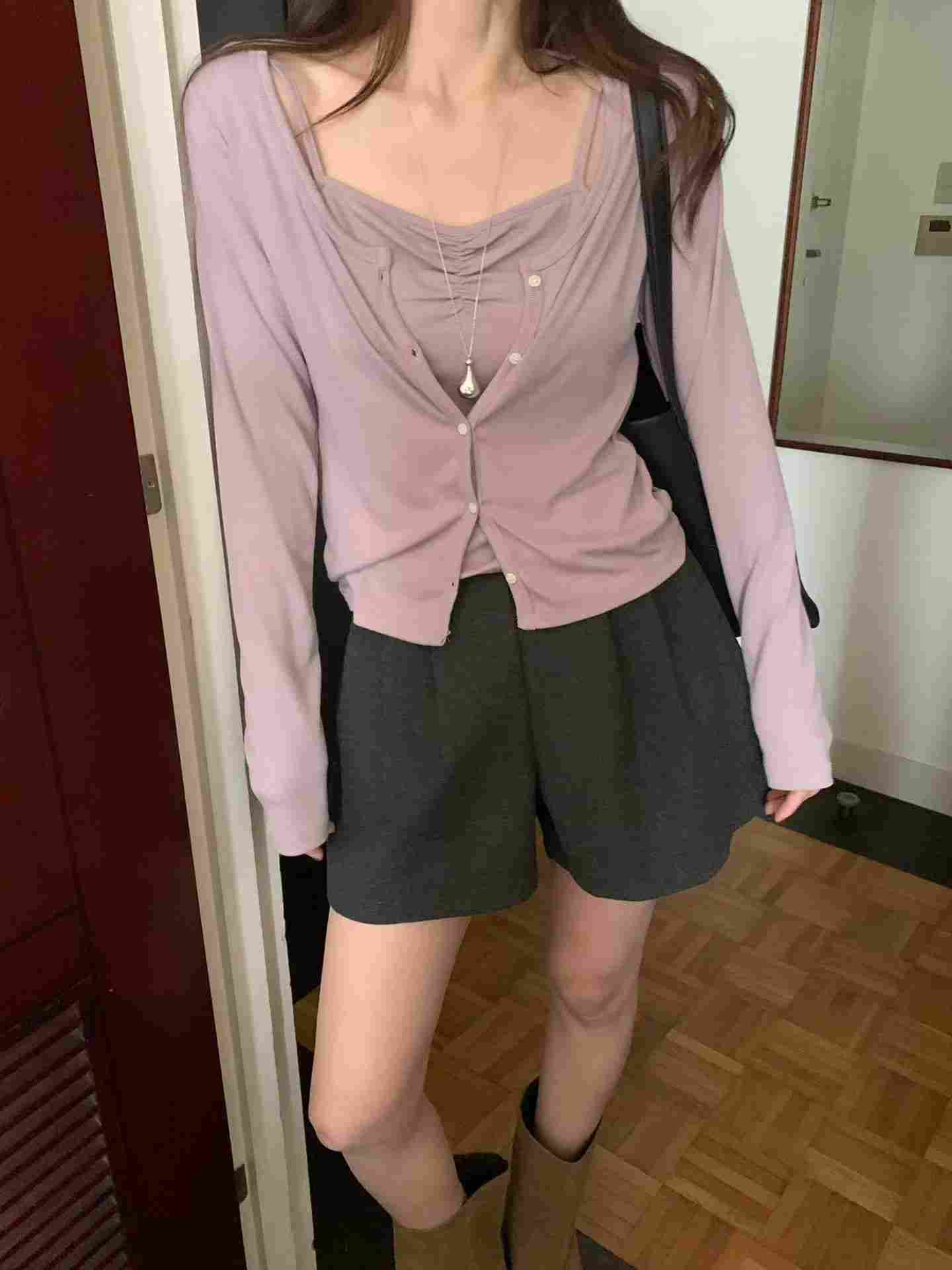 MELLOUNGE-멜라운지-T東大門實拍女士新品人氣開衫層疊開衫MELLOUNGE-2件起開衫